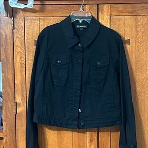 INC International Concepts Black Jean Jacket